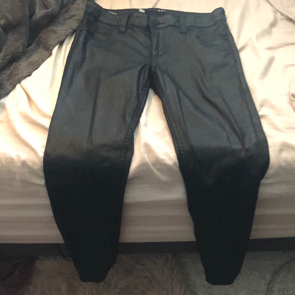 Black coated pants